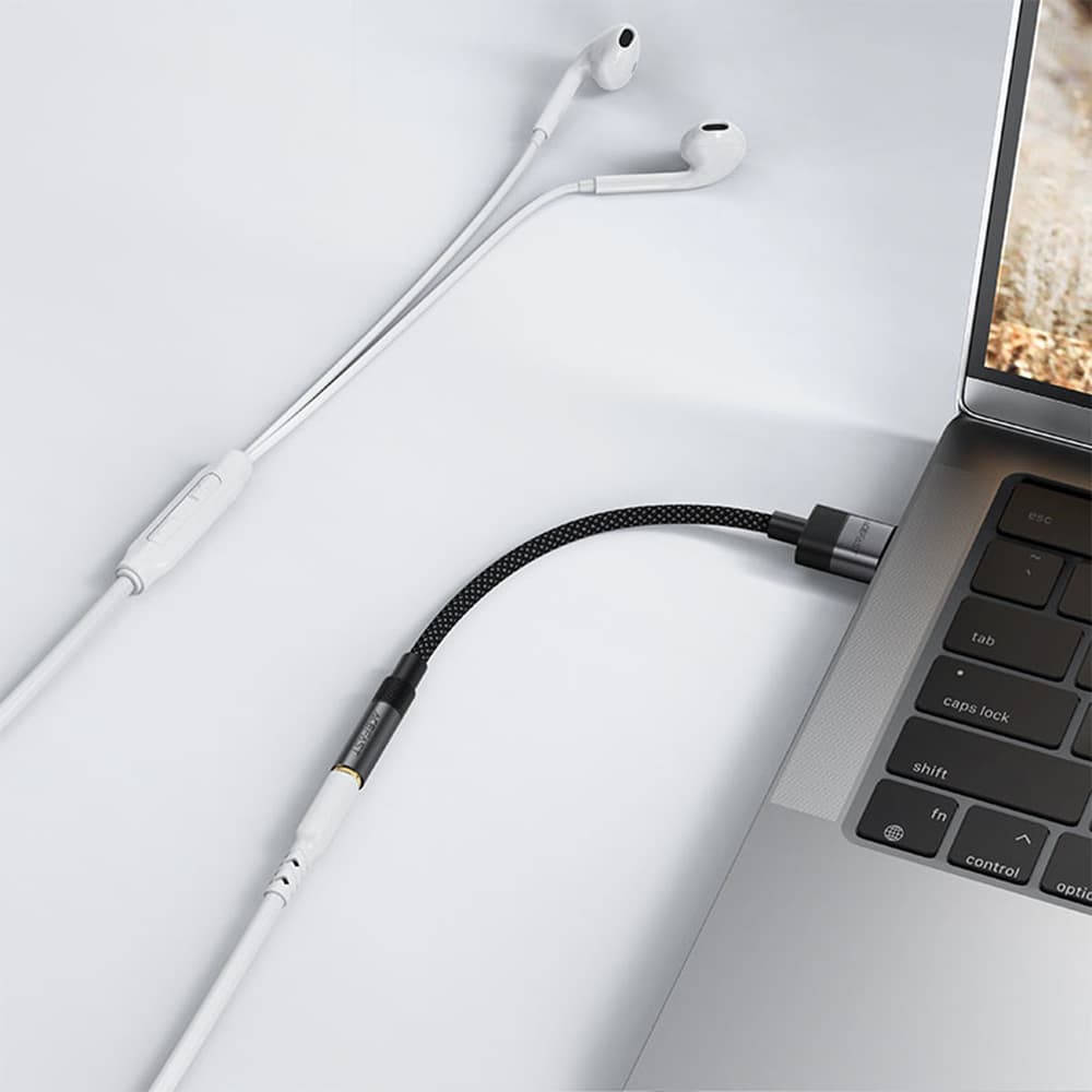 Acefast - audio adaptér (J13) - USB samec na 3,5mm jack samice, plug &amp; play, vysoce věrný zvuk, bez zpoždění, 15cm - černý - náhled 5