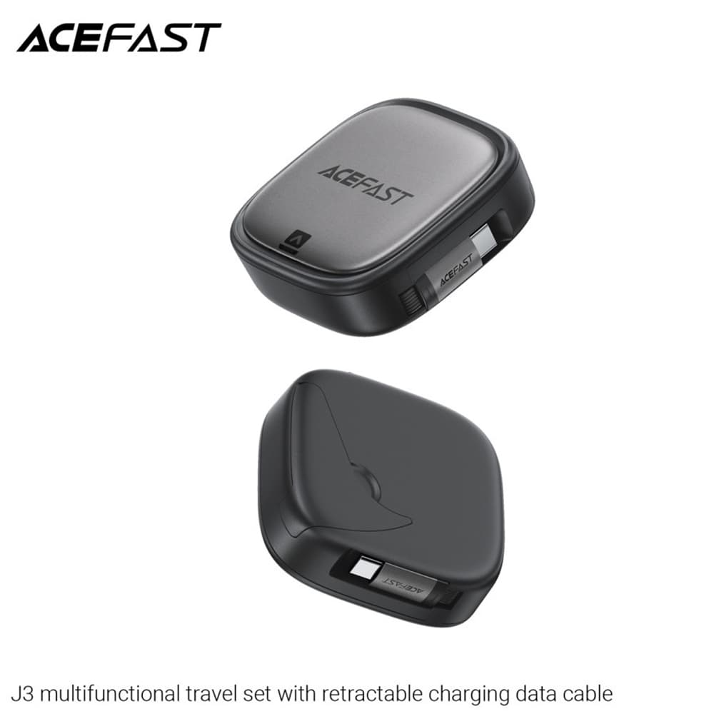 Acefast Data Cable J3 cestovní sada s navíjecím kabelem černá - náhled 5