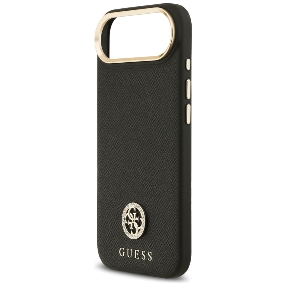 Guess Grained Strass Logo MagSafe pouzdro iPhone 17 Air černé - náhled 5