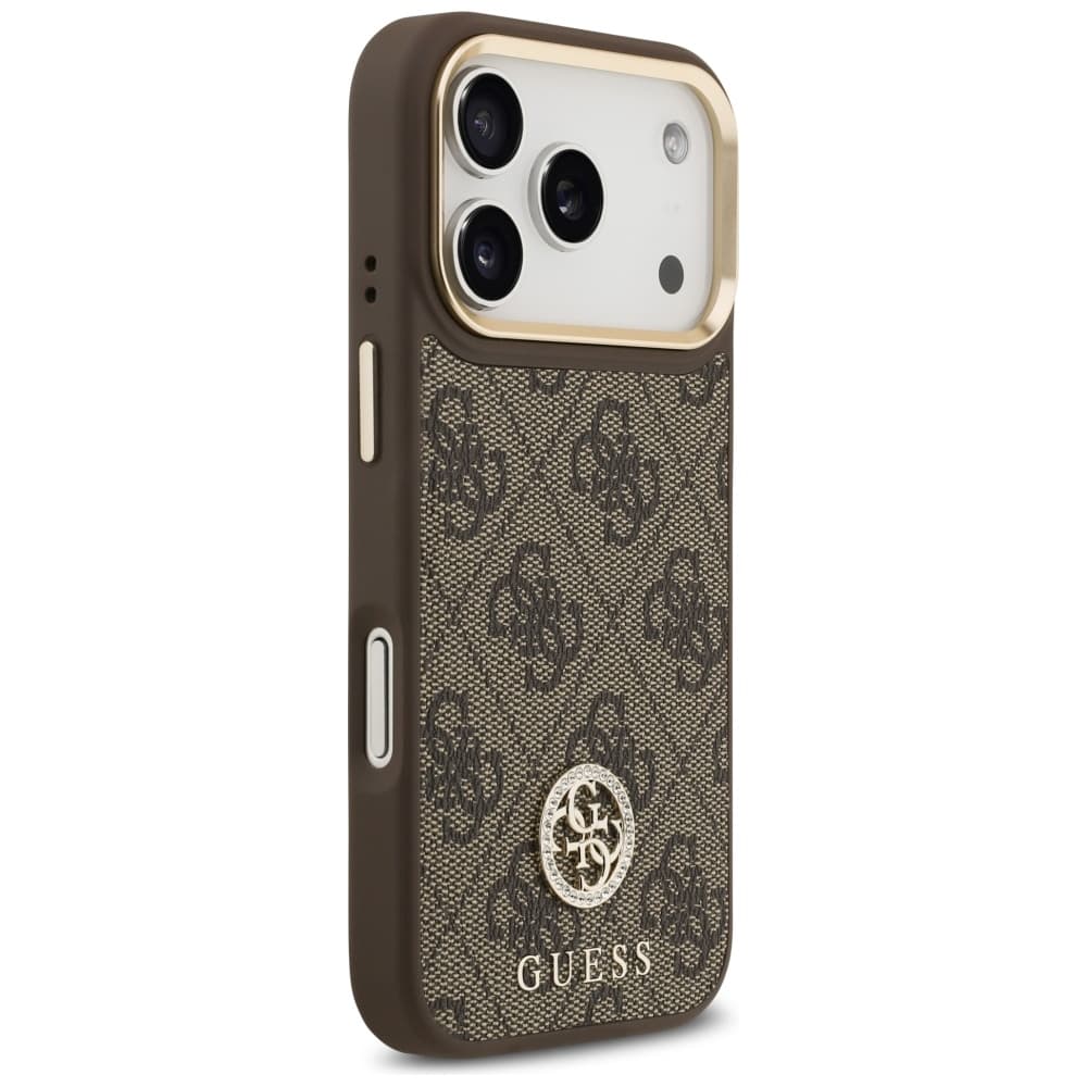 Guess Hardcase 4G Strass Logo MagSafe iPhone 17 Pro hnědý - náhled 5