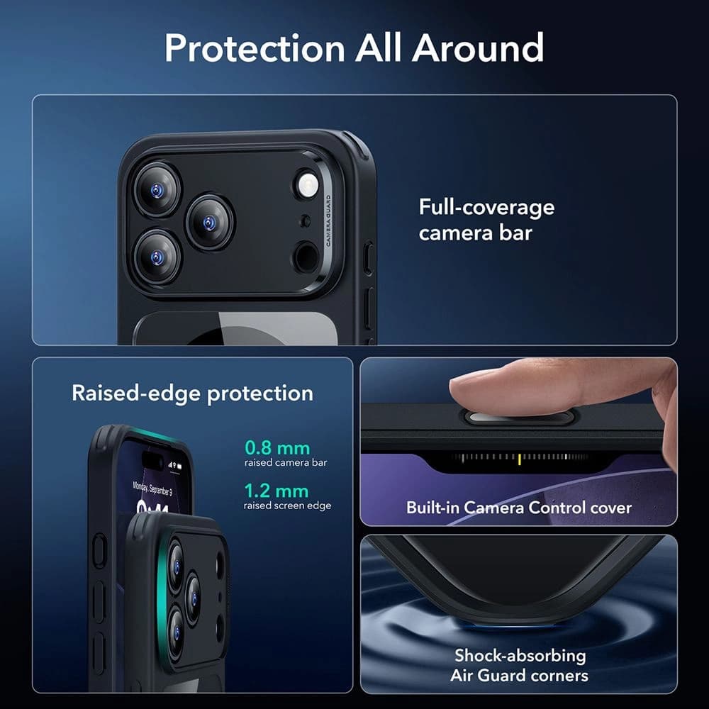 ESR Classic Hybrid HaloLock s ochranným sklem iPhone 17 Pro černá průhledná - náhled 5