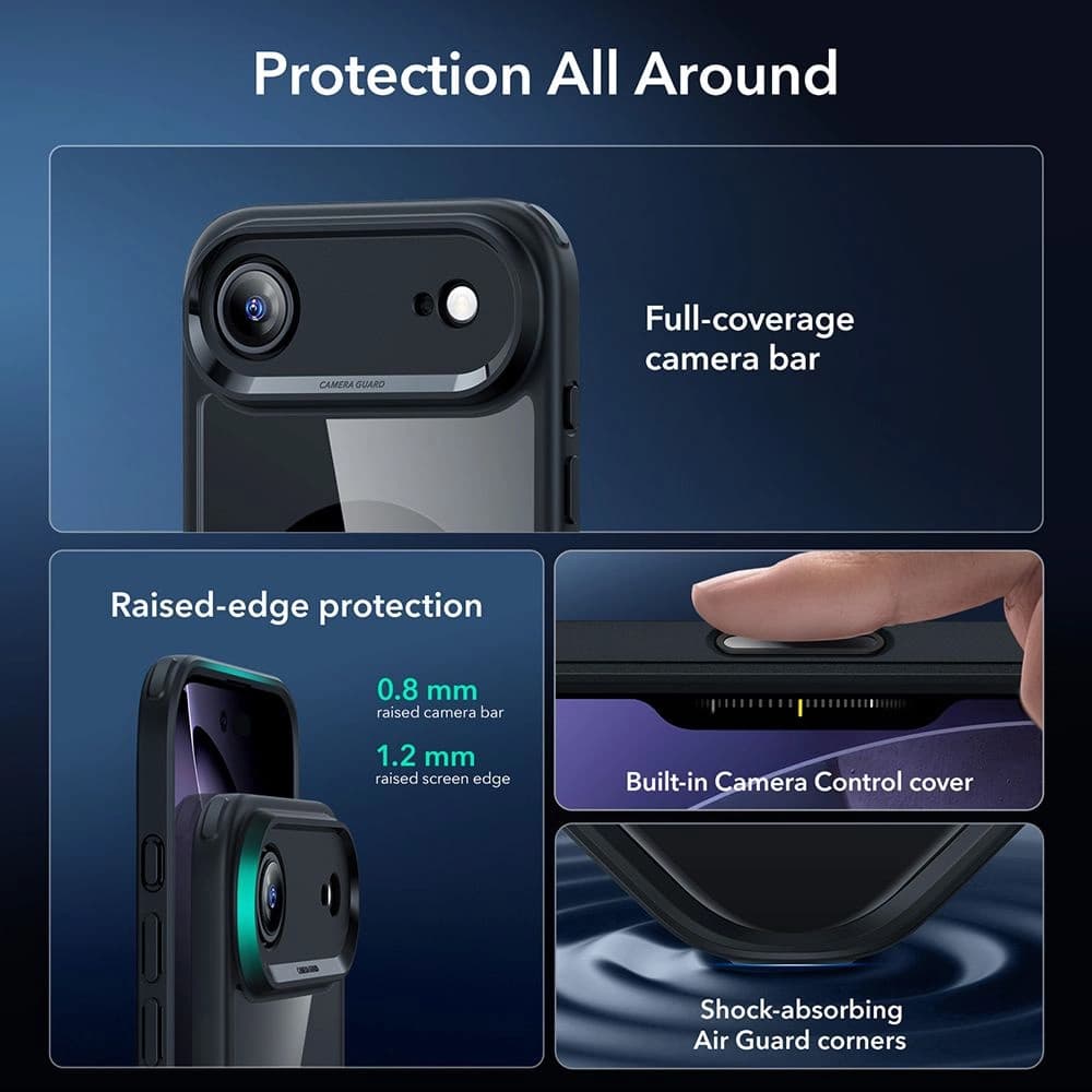 ESR Classic Hybrid HaloLock s ochranným sklem iPhone 17 Air černá průhledná - náhled 5
