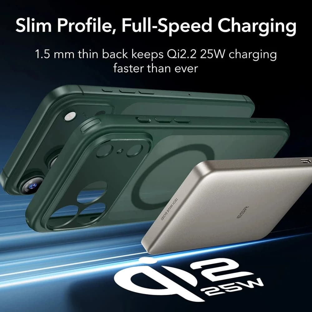 ESR Classic Hybrid HaloLock pro iPhone 17 Pro Max Zelená Mlha - náhled 5