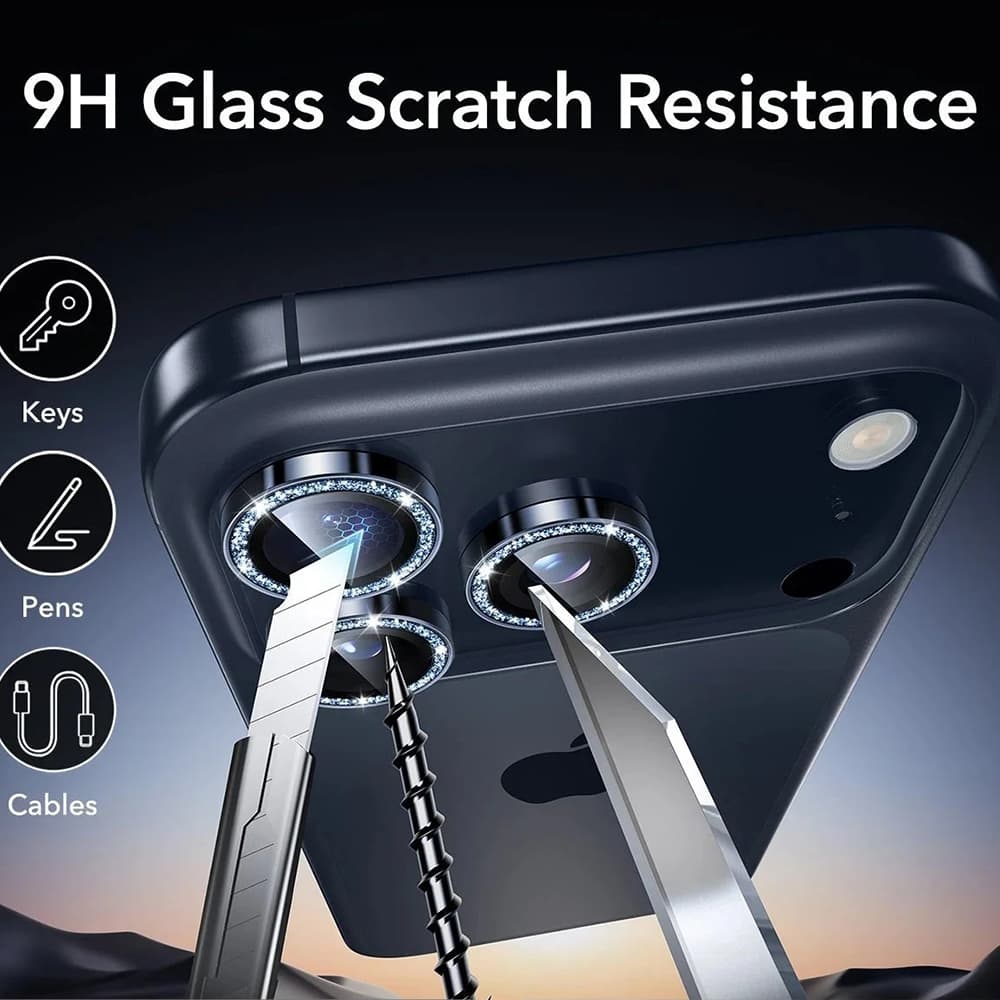 ESR – chrániče objektivu fotoaparátu Armorite – iPhone 14 Pro/Pro Max/15 Pro/Pro Max/16 Pro/Pro Max/17 Pro/Pro Max – modrý třpyt - náhled 5