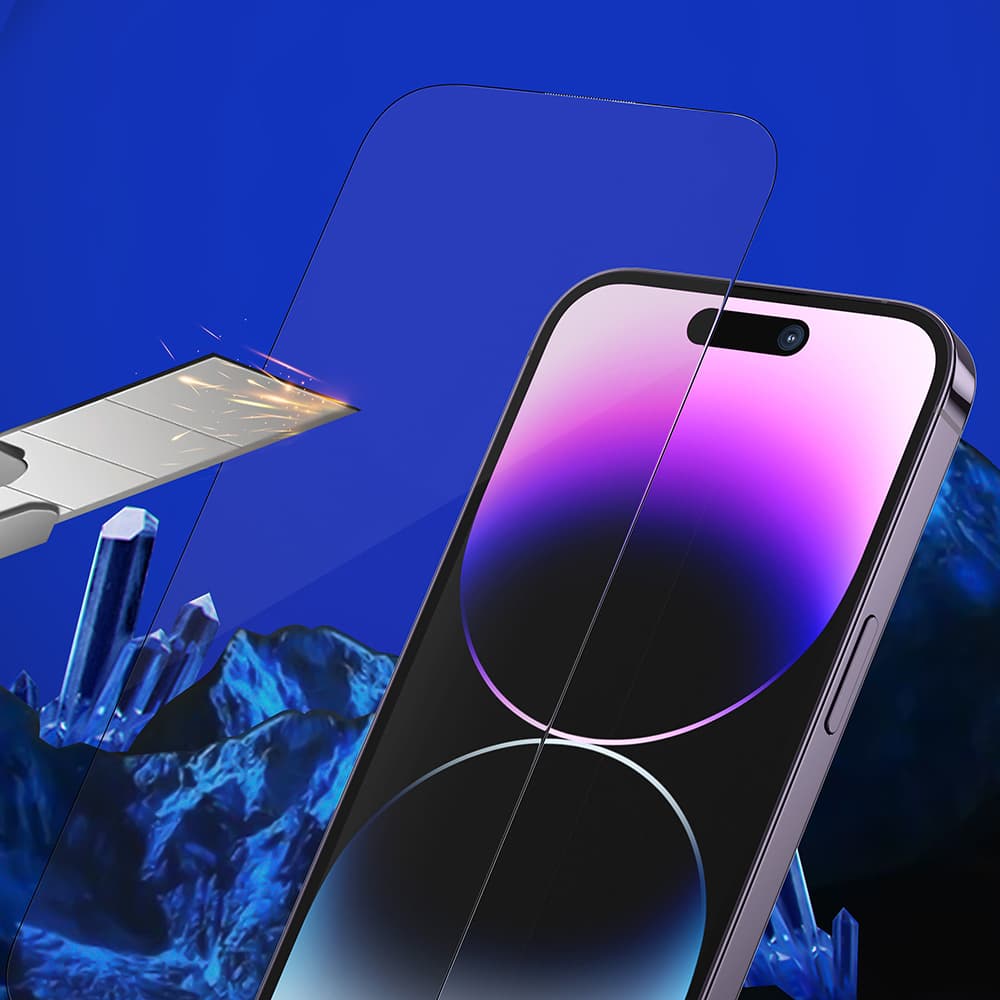 Blueo Premium Sapphire nerozbitné nepoškrabatelné 9H sklo iPhone 17 Air černé - náhled 5