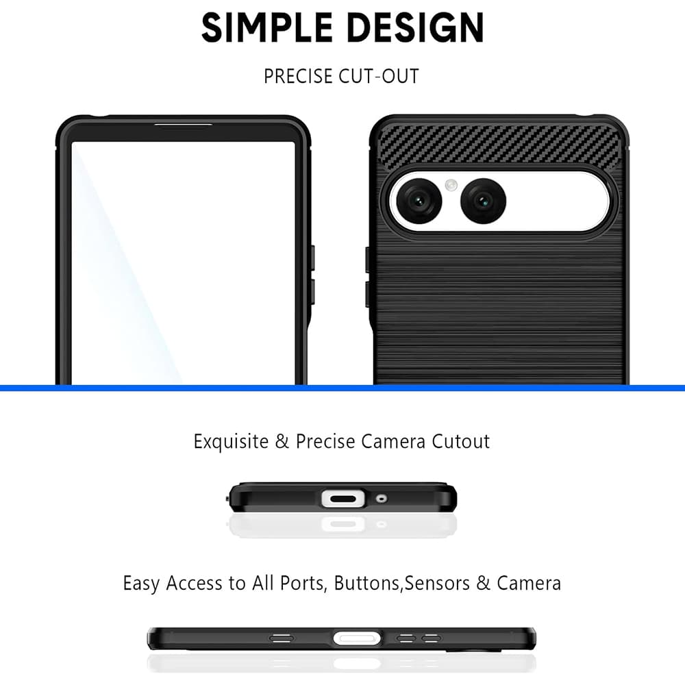 Pouzdro Techsuit Carbon Silicone pro Sony Xperia 10 VII černé - náhled 5