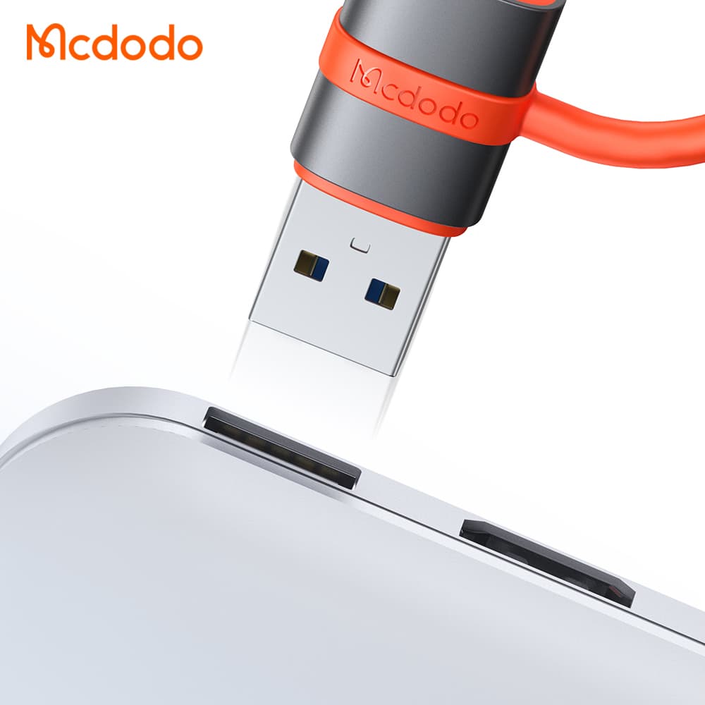 Mcdodo – adaptér (OT-3800) – se silikonovým háčkem, hliníková slitina, USB-C na USB 3.0, 5Gbps, přenosný design, Plug&amp;Play – šedá - náhled 5