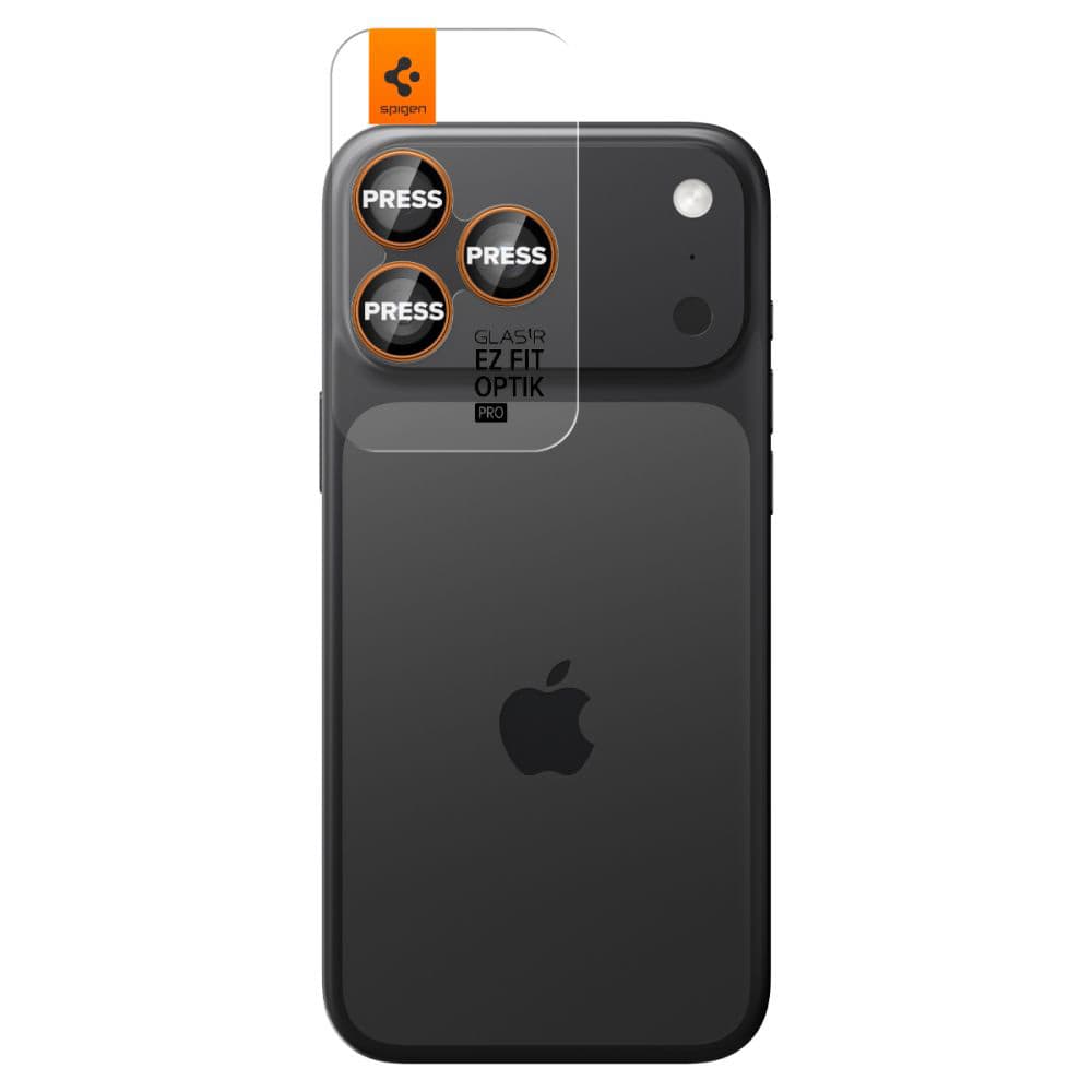 Spigen - Optik.tR EZ Fit Pro sklo fotoaparátu (2 balení) - iPhone 17 Pro/Max/16 Pro/Max/15 Pro/Max/14 Pro/Max - Orange - náhled 5