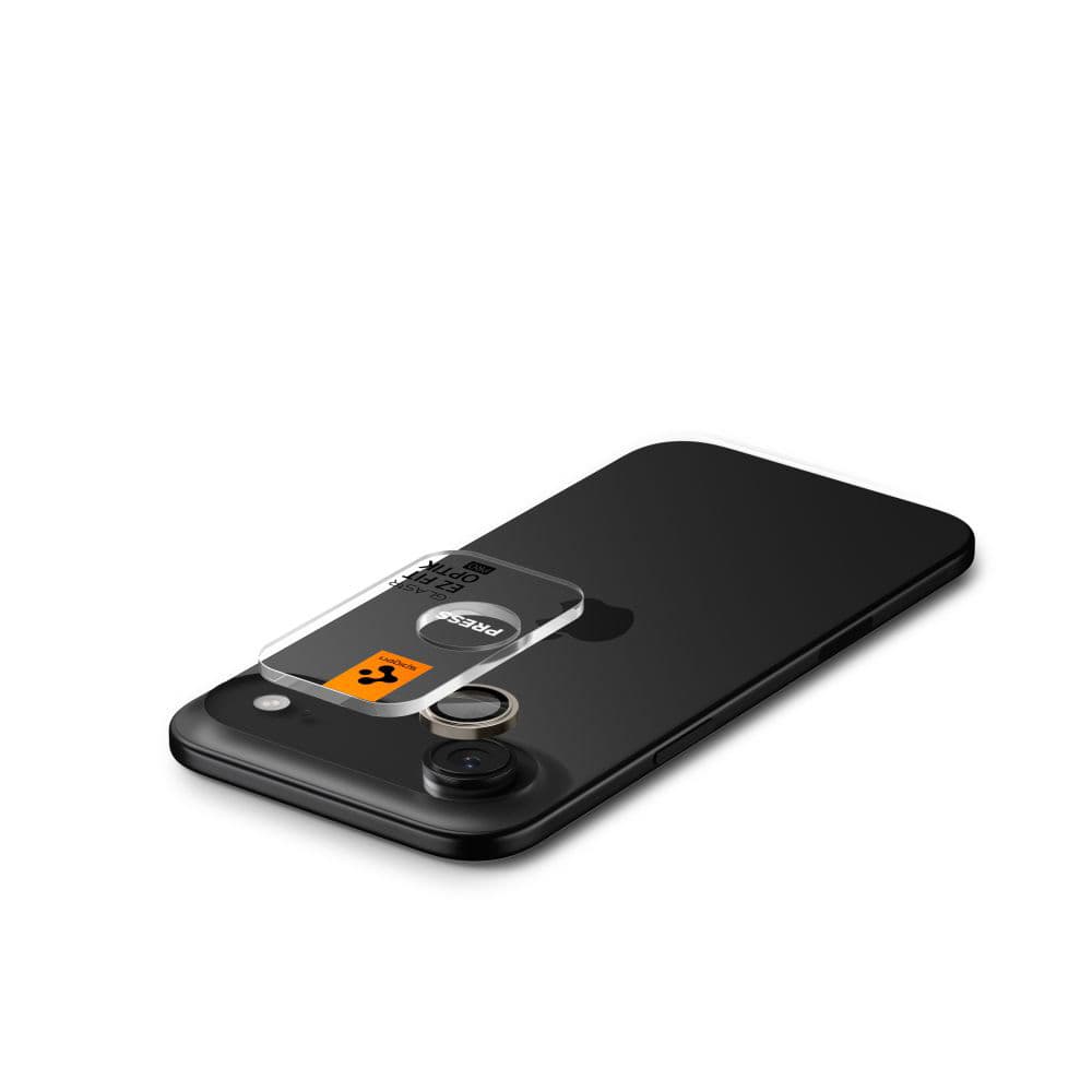 Spigen Optik.tR EZ Fit Pro sklo na kameru (2 ks) iPhone 17 Air zlatá - náhled 5