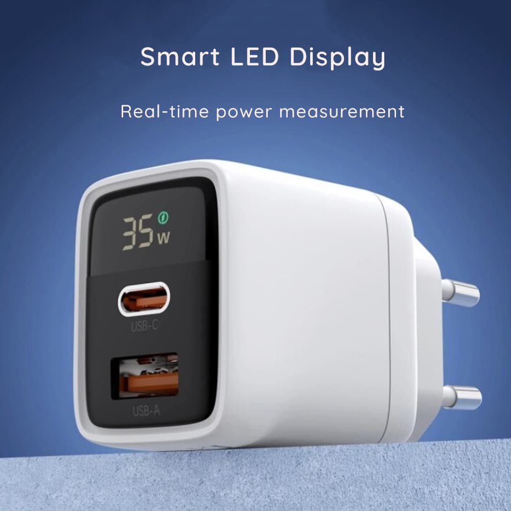 Nabíječka do zdi Techsuit LEDChargX CH3 Type-C USB GaN PD35W bílá - náhled 5