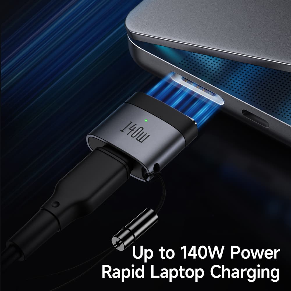 Mcdodo - OTG adaptér (OT-6850) - Type-C na MagSafe 3, 140W, hliníková slitina, LED indikátor, pro MacBook Air/Pro - černý - náhled 5