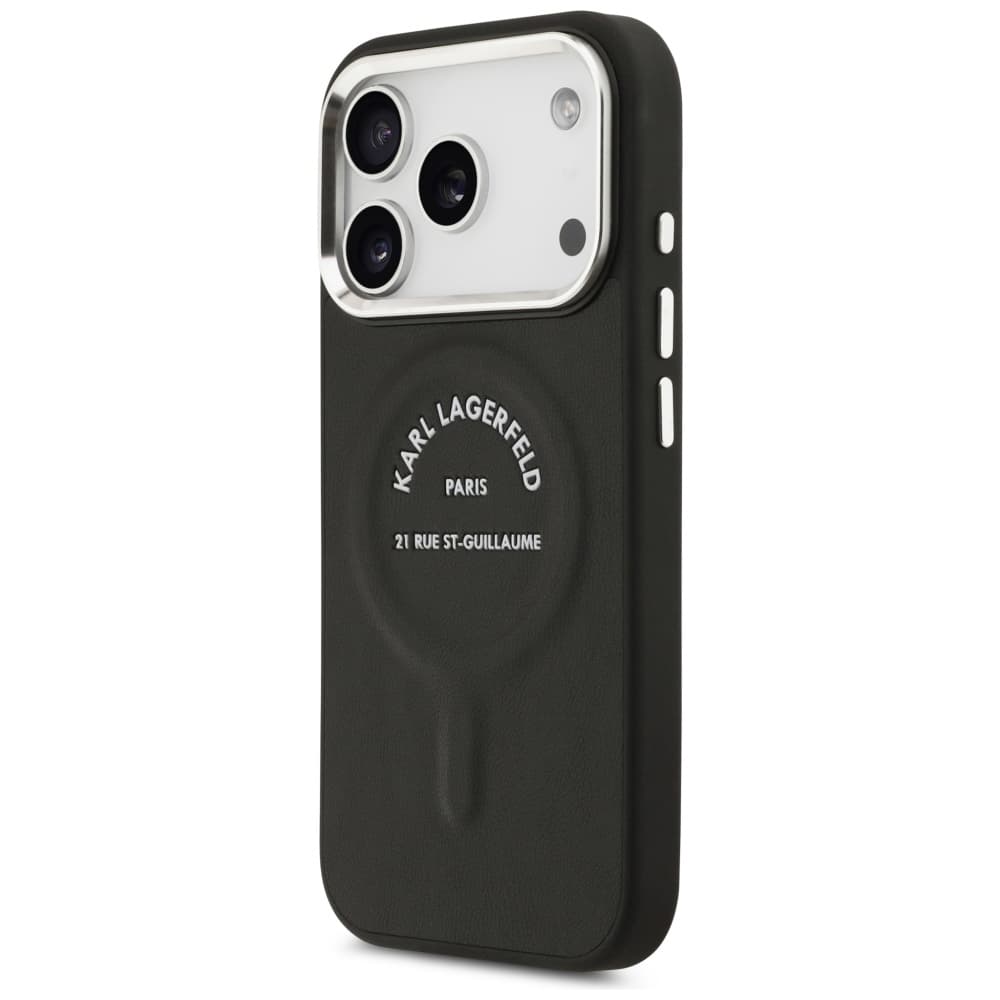 Karl Lagerfeld – kožené Karl RSG logo MagSafe (KLHMP17LPSKRSGEK) – iPhone 17 Pro – černé - náhled 5