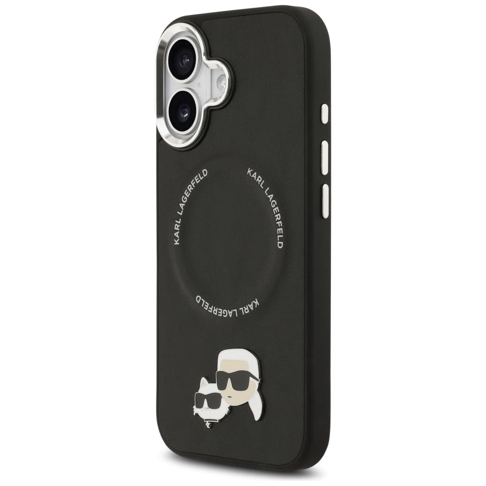 Karl Lagerfeld Leather K&amp;C Pins MagSafe iPhone 17 černá - náhled 5