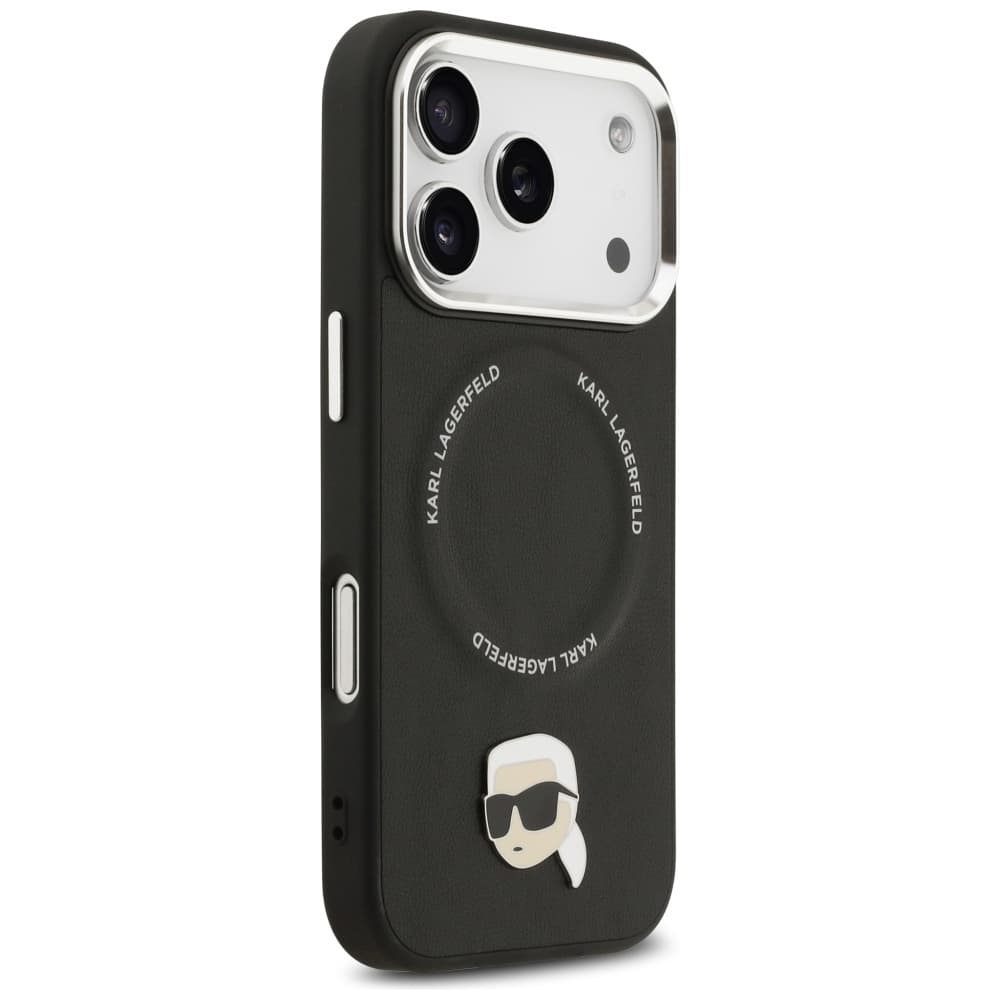 Karl Lagerfeld Leather Karl Pin MagSafe iPhone 17 Pro Max černá - náhled 5