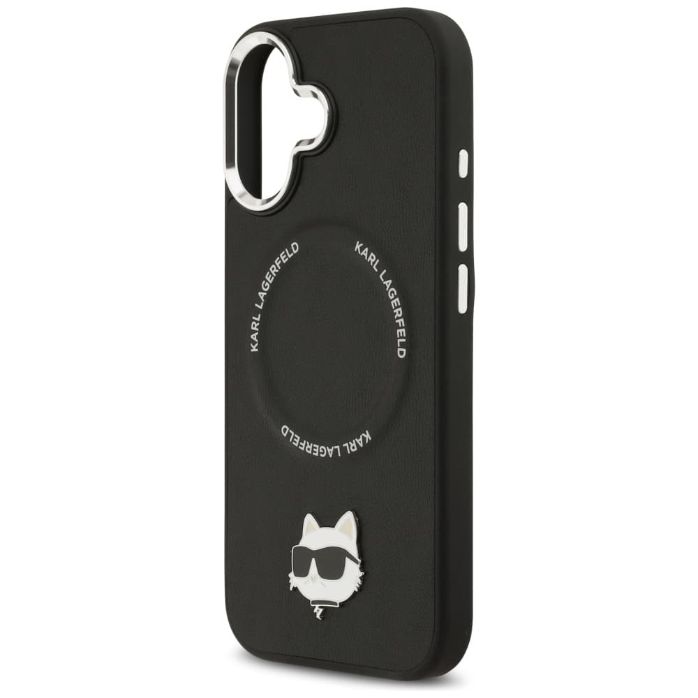 Karl Lagerfeld kožený Choupette Pin MagSafe iPhone 17 černý - náhled 5