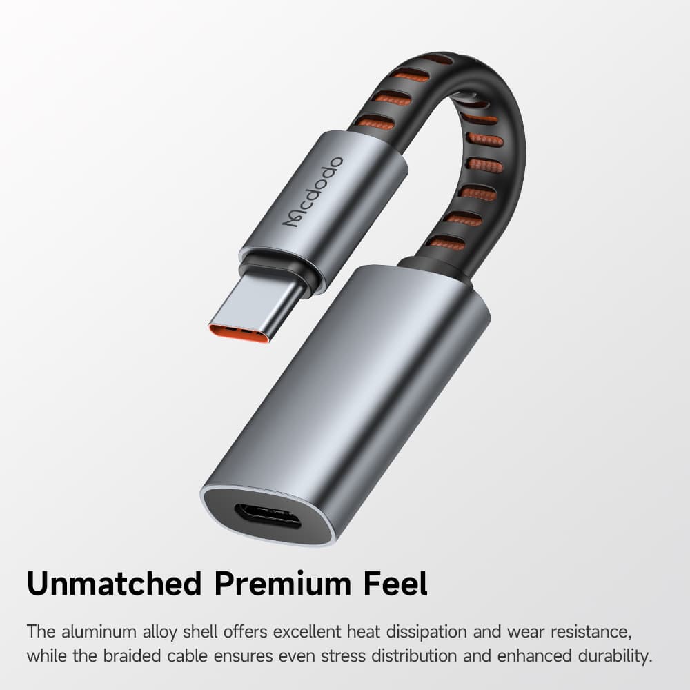 Mcdodo – audio adaptér (CA-4870) – Lightning na Type-C, 2A, 24W, 480Mbps, OTG, podpora rychlého nabíjení, funkce volání, 0,1m – šedá - náhled 5