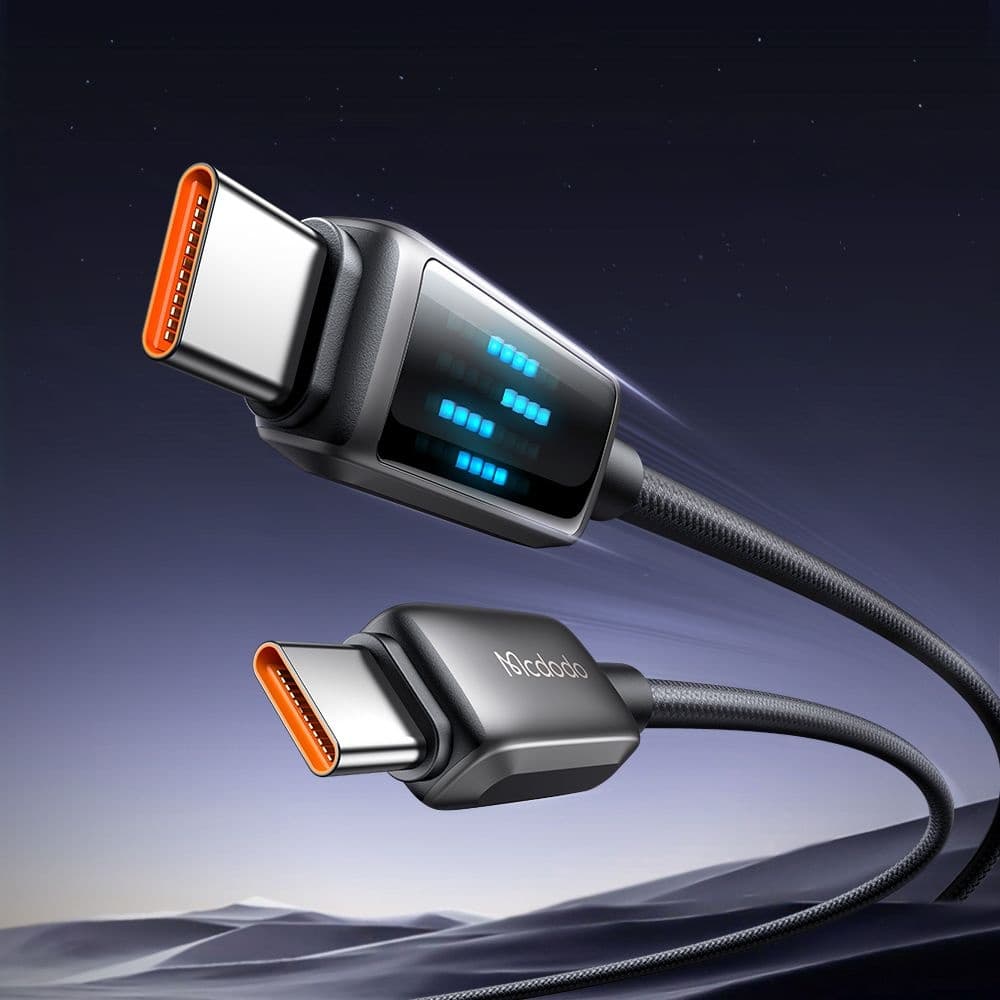 Mcdodo – datový kabel (CA-4250) – USB-C na USB-C, 100W, LED displej, rychlé nabíjení PD, 1,2m – černý - náhled 5
