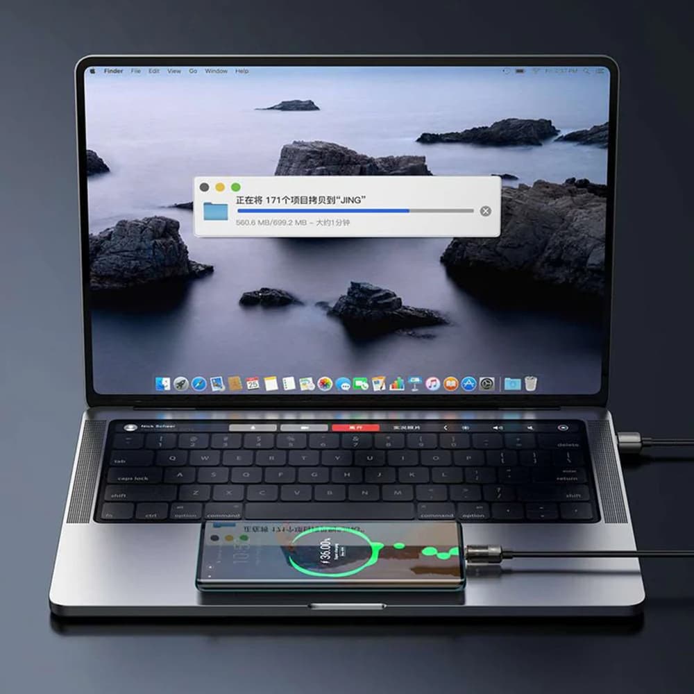 Mcdodo – datový kabel (CA-3150) – USB na Type-C, 6A, super rychlé nabíjení, transparentní design, automatické vypnutí, 1,2m – černý - náhled 5