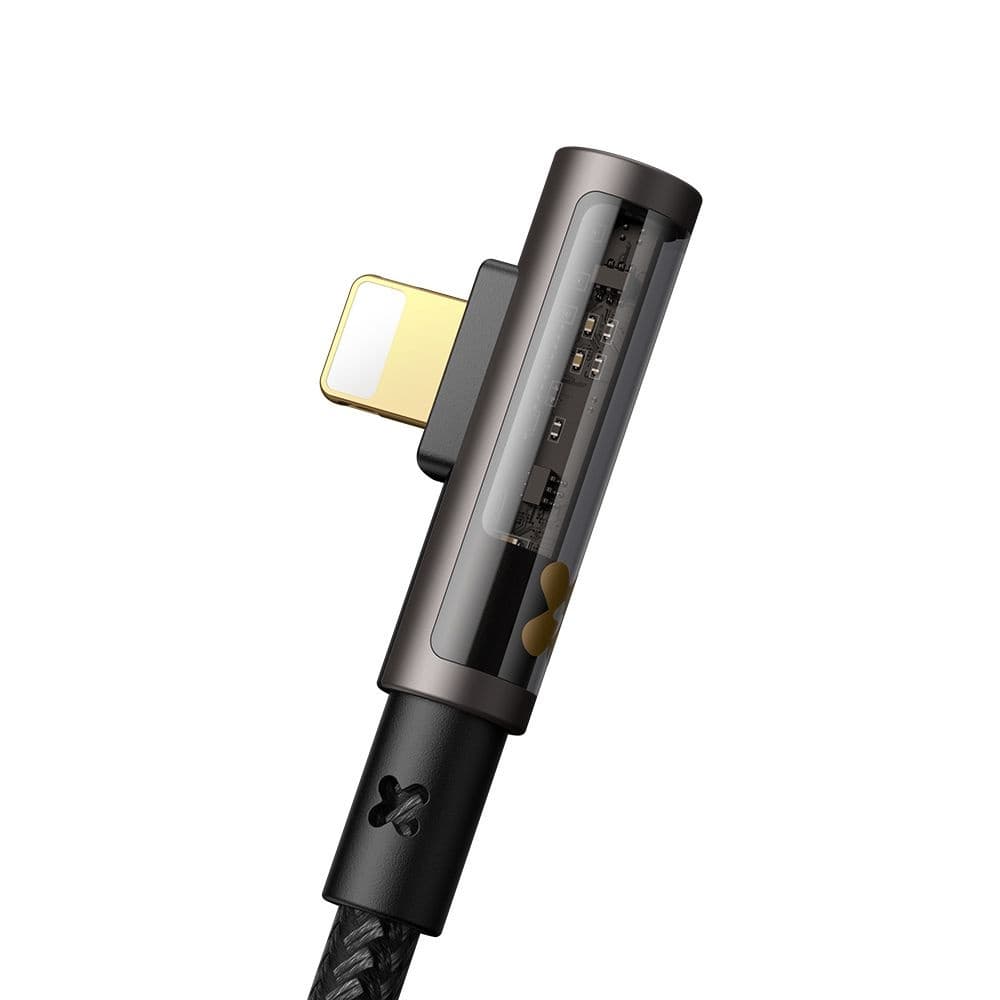 Mcdodo – datový kabel (CA-3510) – USB-A na Lightning, 90stupňový design, 3A, transparentní design, 1,2m – černý - náhled 5