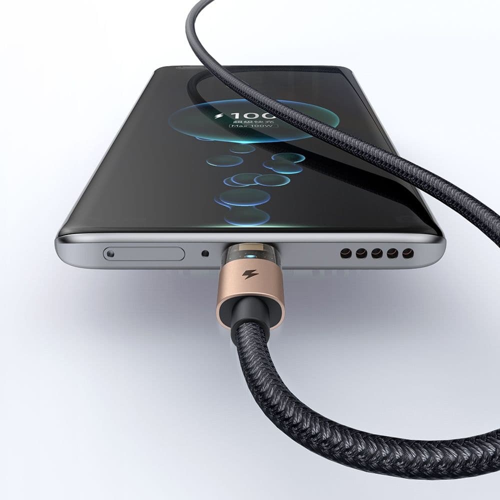 Mcdodo – datový kabel (CA-6891) – s nabíjecím světlem, USB-C na USB-A, průhledný kabel, 6A, 1,2m – Desert Gold - náhled 5