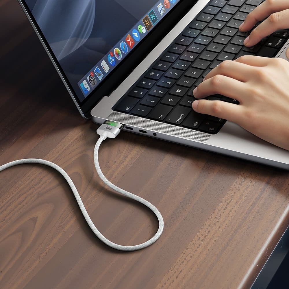 Mcdodo - magnetický kabel (CA-2071) - USB-C na MagSafe 3, 140W, LED indikátor, 2m - bílý - náhled 5