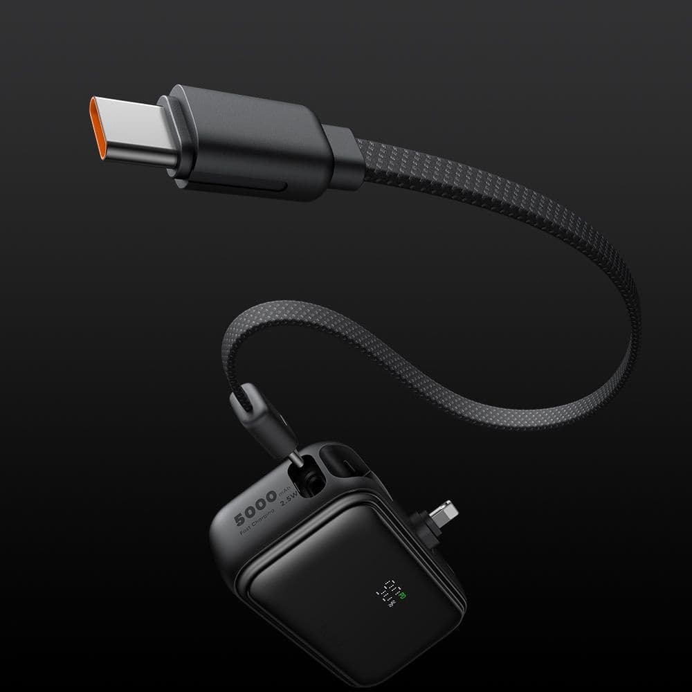 Mcdodo Power Bank FreeKit Series MC-7800 s kabelem Lightning 5000mAh 22.5W černá - náhled 5