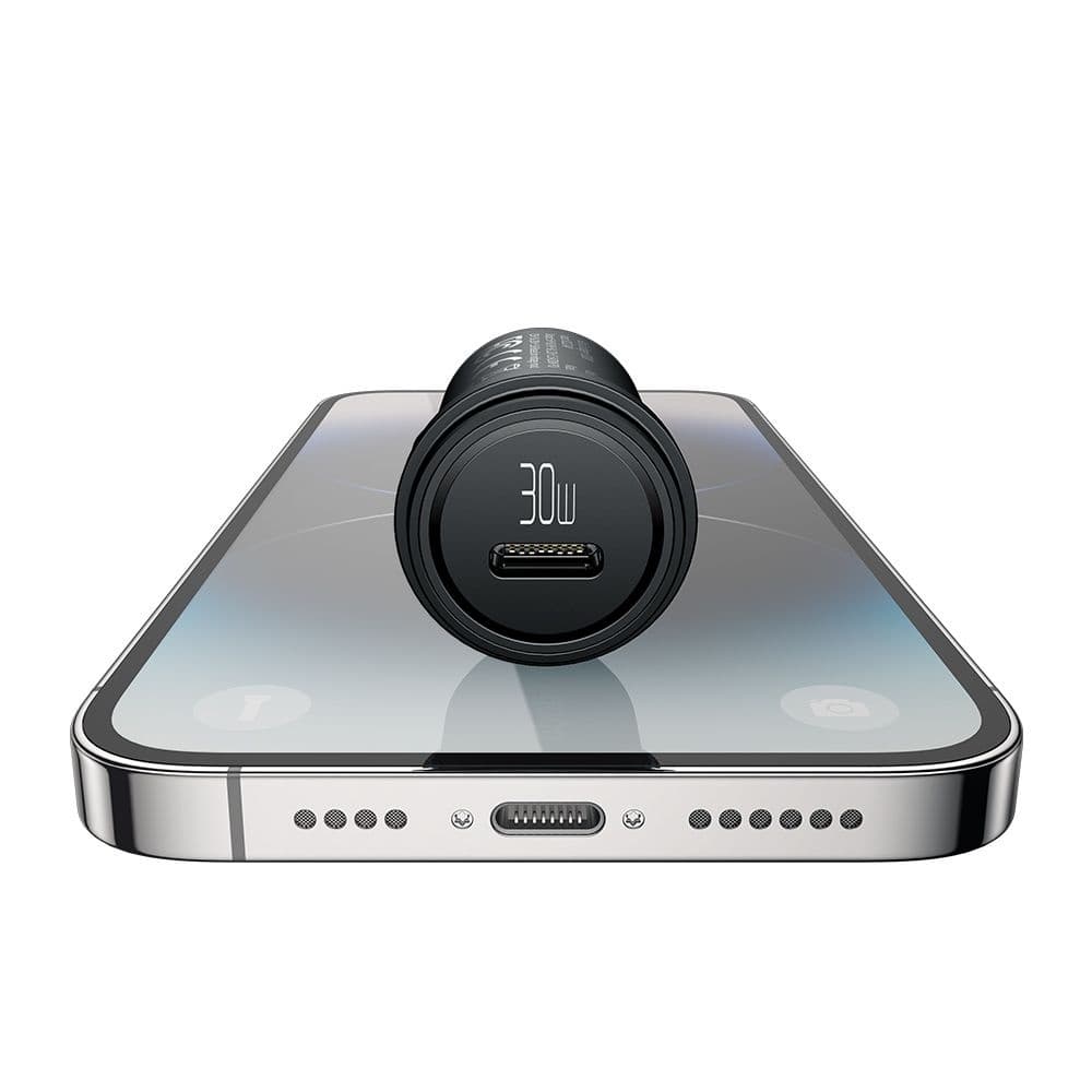 Mcdodo - nabíječka do auta Obsidian Series (CC-7492) - včetně kabelu USB-C na Lightning, PD30W, Smart IC, mini velikost, 1,2m - černá - náhled 5