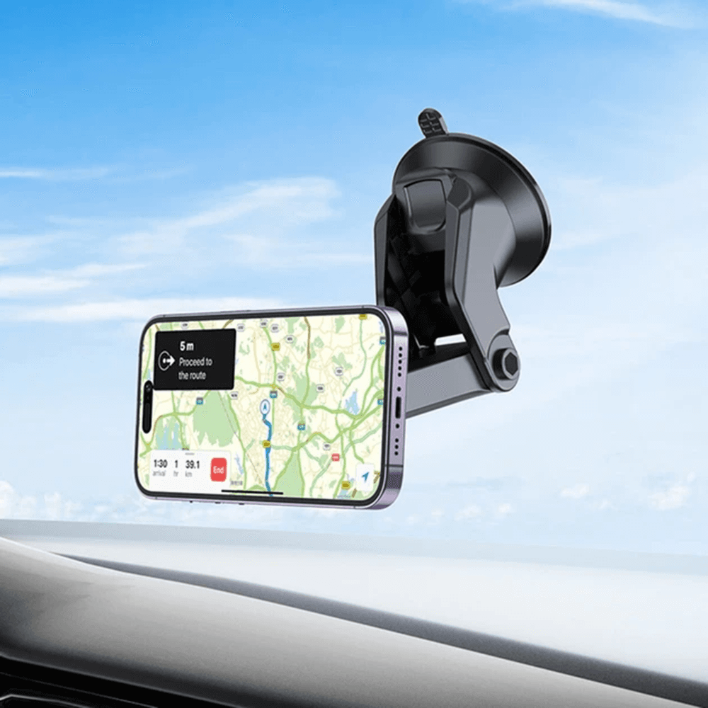 Borofone držák do auta Ice BH97 magnetický s přísavkou 360° černo šedý - náhled 5