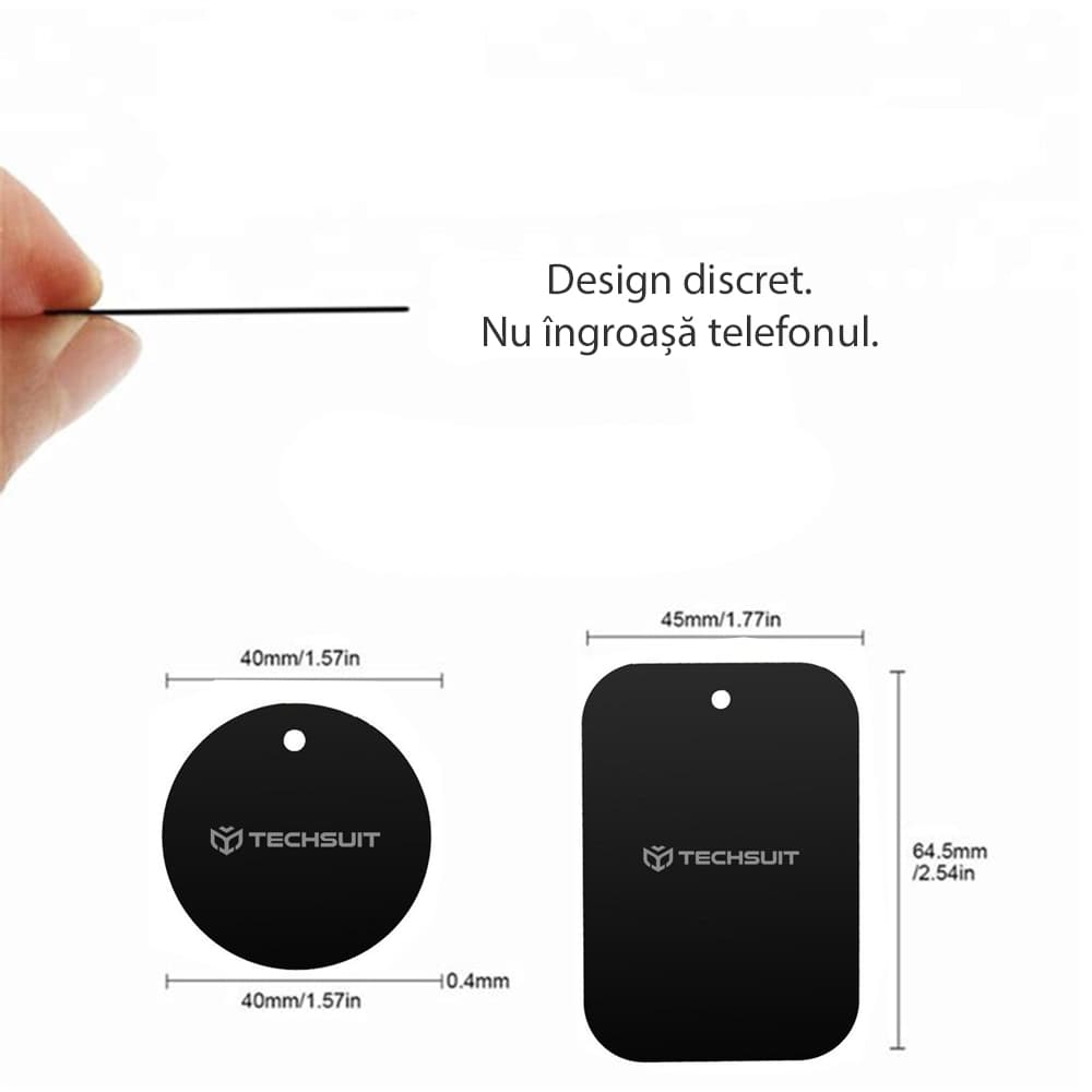 Techsuit MP03 Kovová destička s matným povrchem Černá 2 kusy - náhled 5