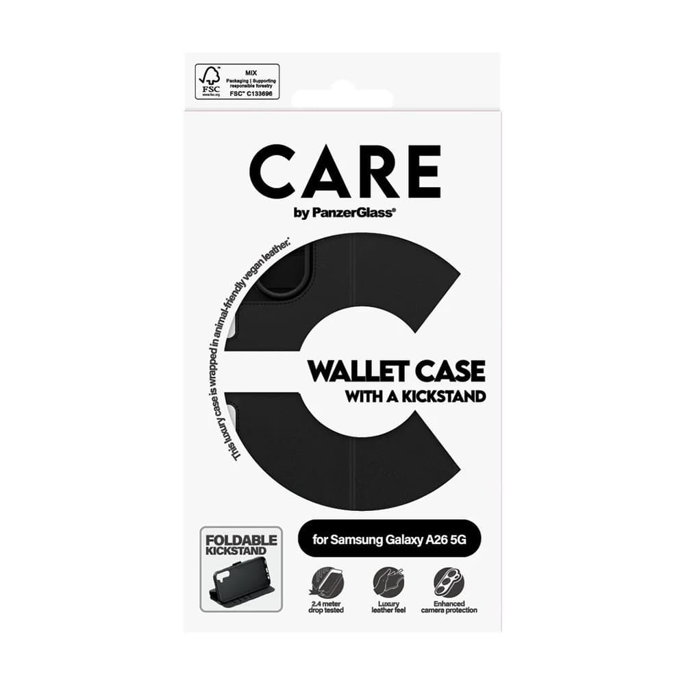 Pouzdro PanzerGlass CARE Feature Kickstand Wallet pro Samsung Galaxy A26 5G černé - náhled 5