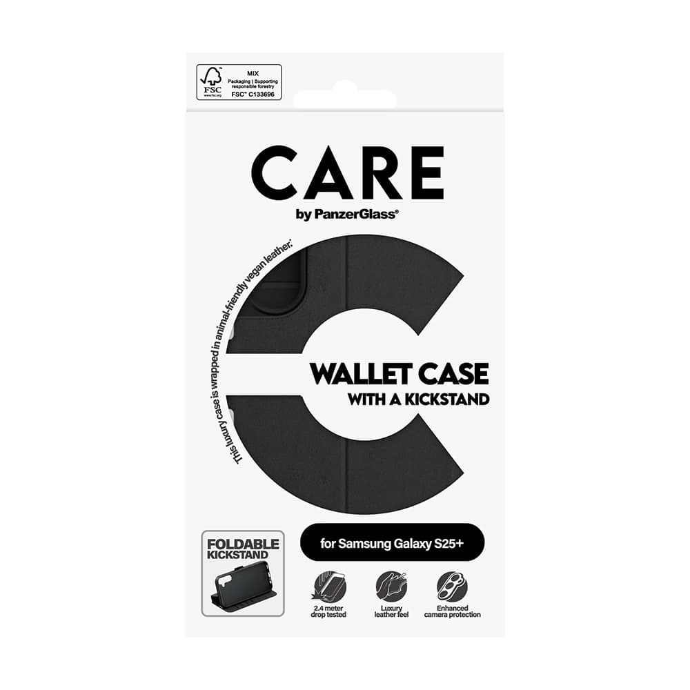 Pouzdro PanzerGlass CARE Feature Kickstand Wallet pro Samsung Galaxy S25 Plus černé - náhled 5