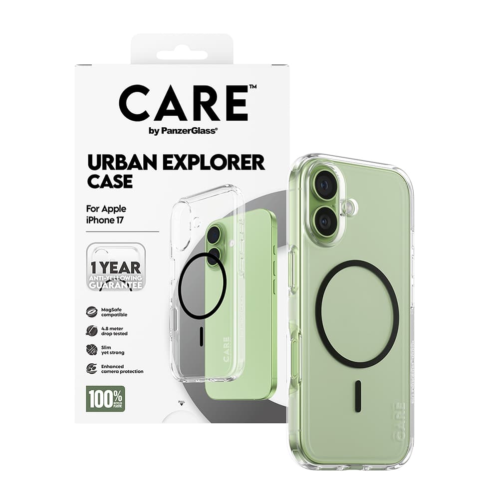 PanzerGlass CARE Flagship Urban Explorer Black MagSafe iPhone 17 Clear - náhled 5