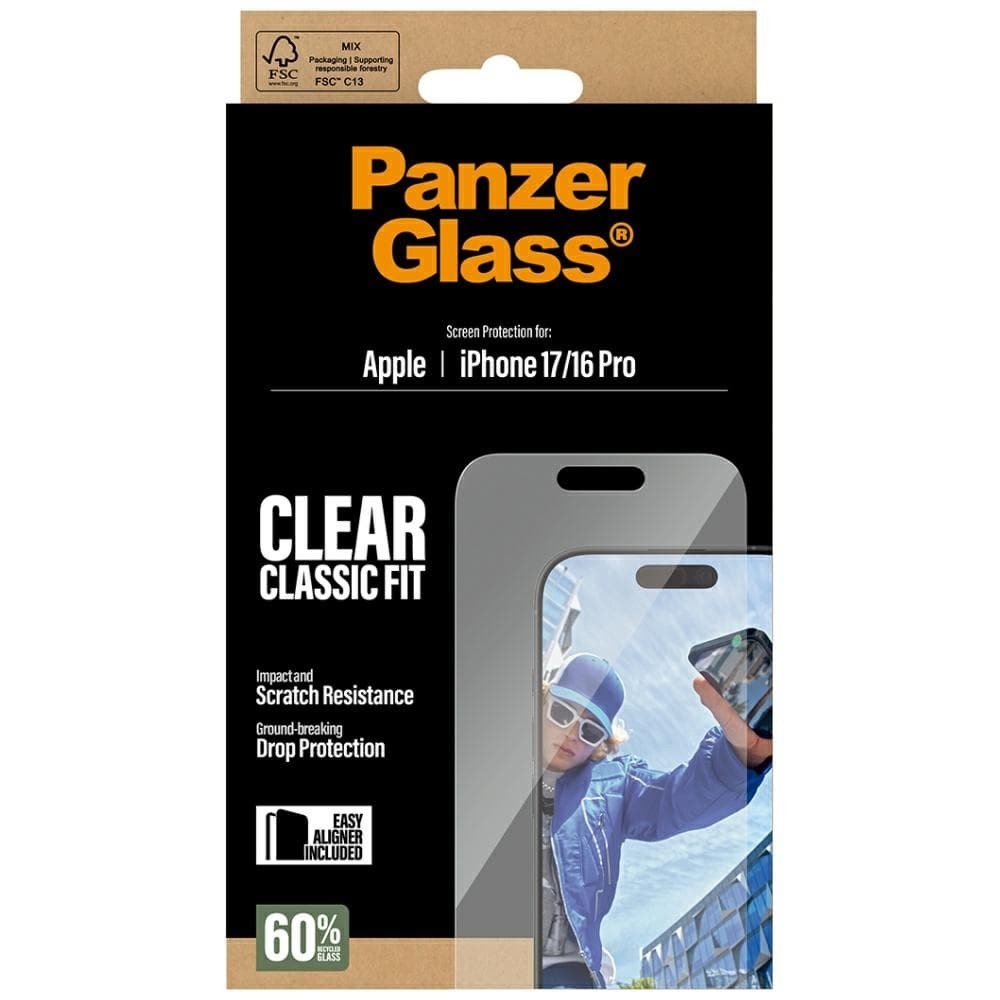 PanzerGlass® Classic Fit ochranné sklo s EasyAlignerem iPhone 17 iPhone 16 Pro čiré - náhled 5