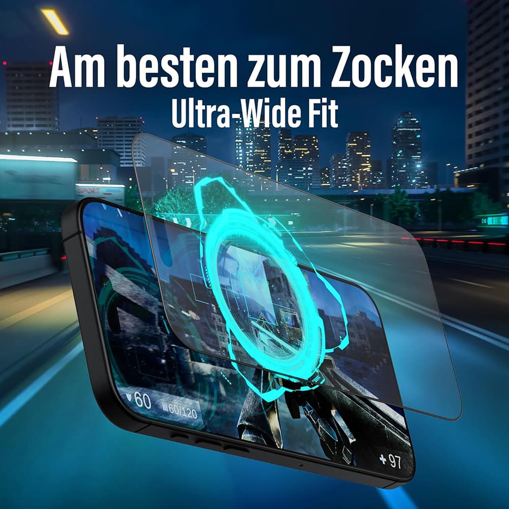 PanzerGlass Ultra-Wide Fit herní ochranné sklo iPhone 16 Pro matná černá - náhled 5
