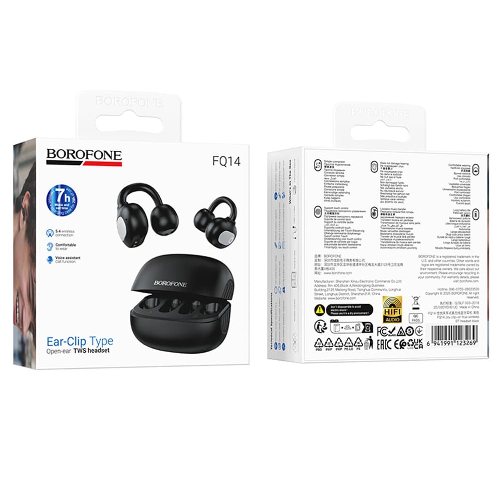 Borofone bezdrátová sluchátka Joy FQ14 bluetooth V5.4 true wireless černá - náhled 5