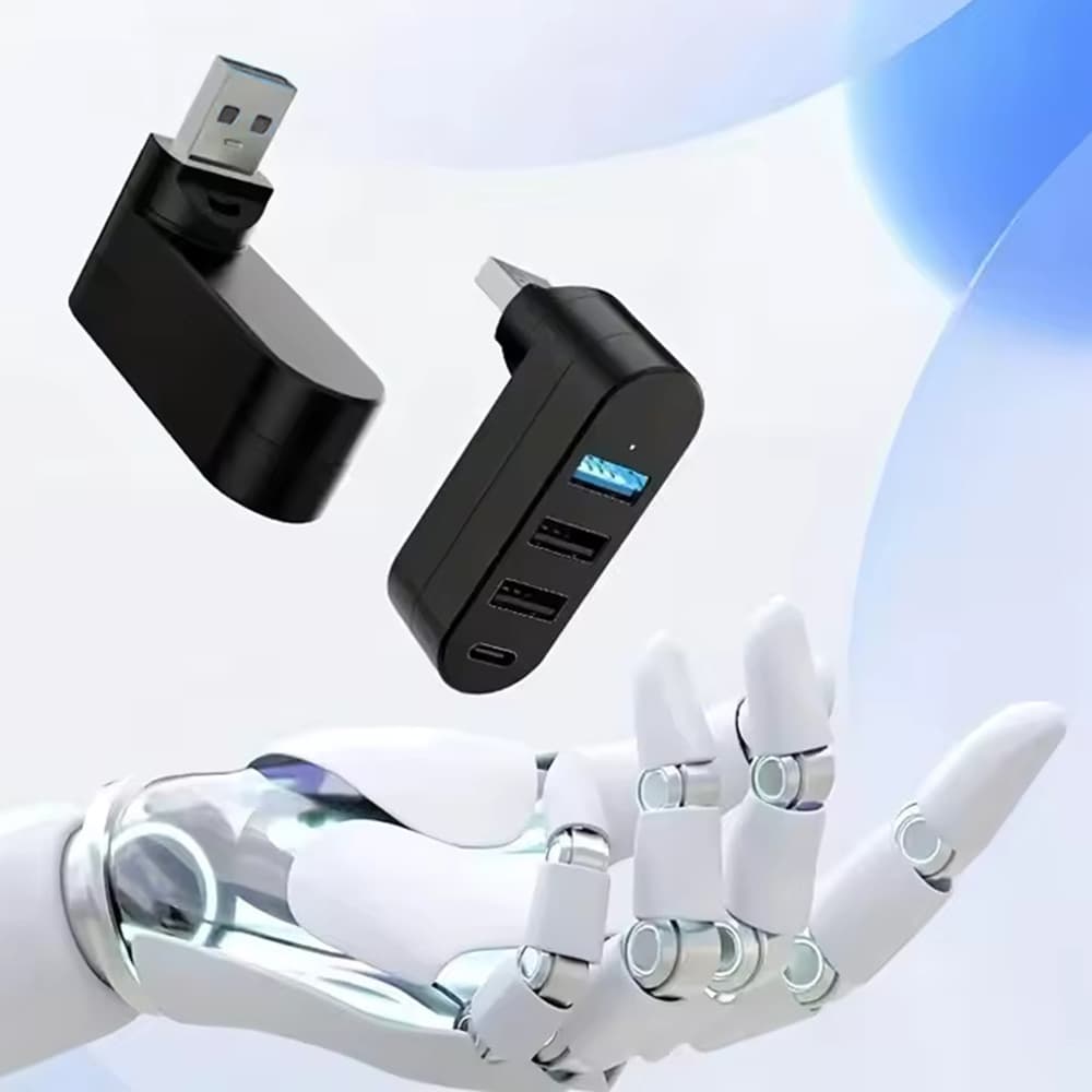 Techsuit Docking Station SplitterNode 4 v 1 USB na 3x USB 1x Type-C černá - náhled 5
