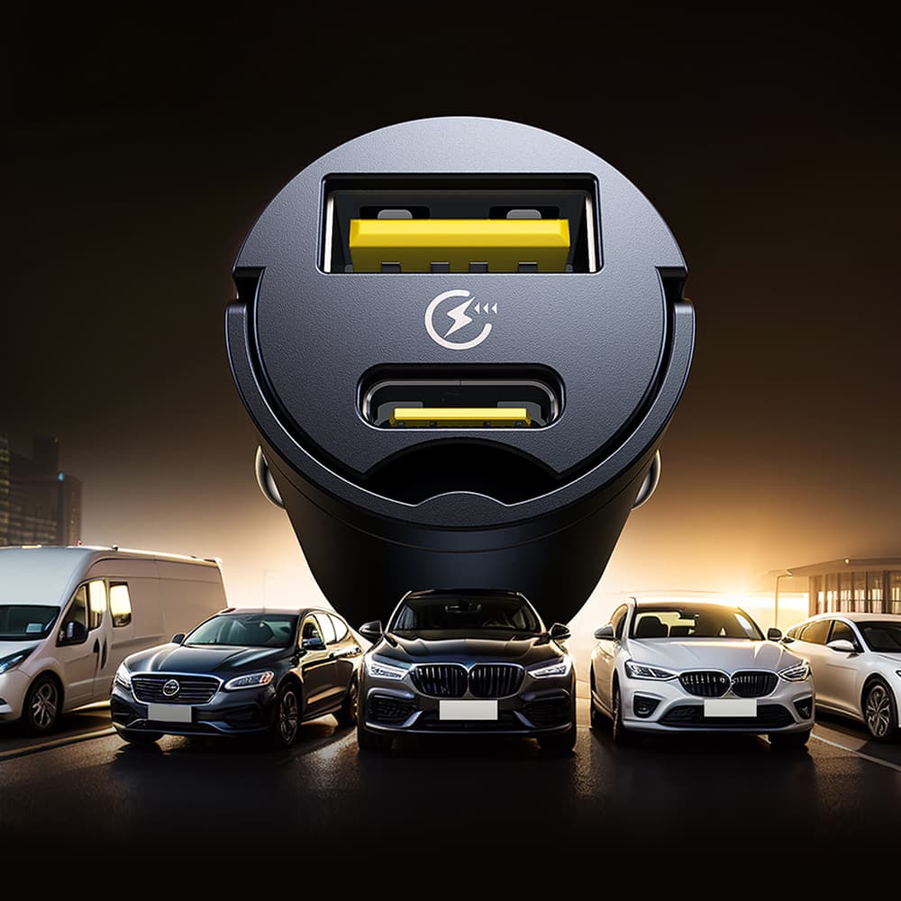 Baseus Car Charger Tiny Star Mini USB Type-C 30W s vestavěnou rukojetí černý - náhled 5