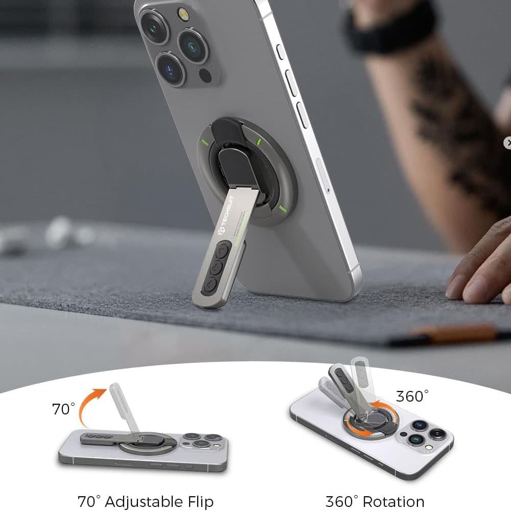 Techsuit Premium MagSafe držák prstenu AluStandX SB1 na stůl šedý - náhled 5