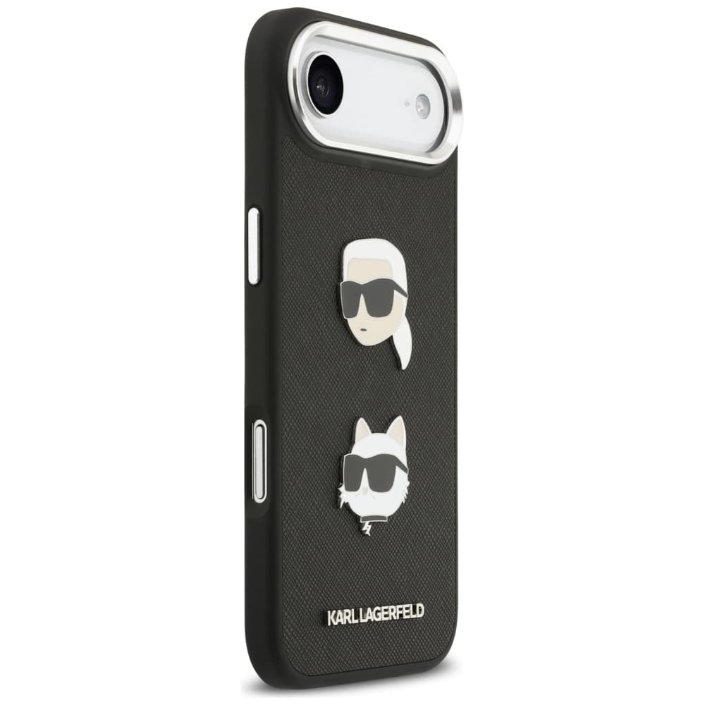 Karl Lagerfeld FW Grained Karl &amp; Choupette Heads Pins &amp; Logo iPhone 17 Air černá - náhled 5