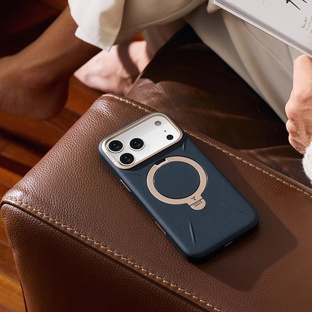 Torras QPRO Leather Series iPhone 17 Pro oranžový - náhled 5