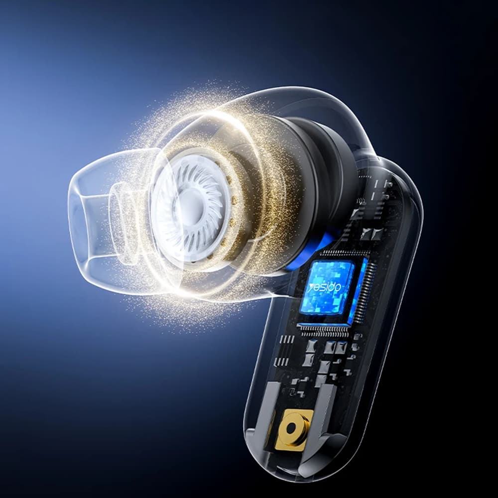Yesido bezdrátová sluchátka TWS38 bílá Bluetooth 5.4 mikrofon 250mAh - náhled 5
