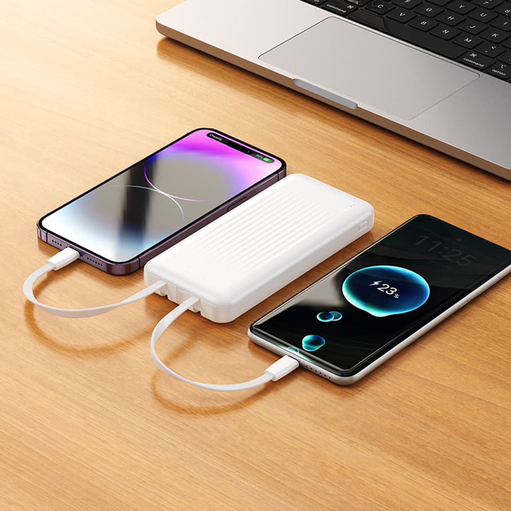Borofone Power Bank Clever Series BJ79 s vestavěnými kabely 10000mAh černá - náhled 5