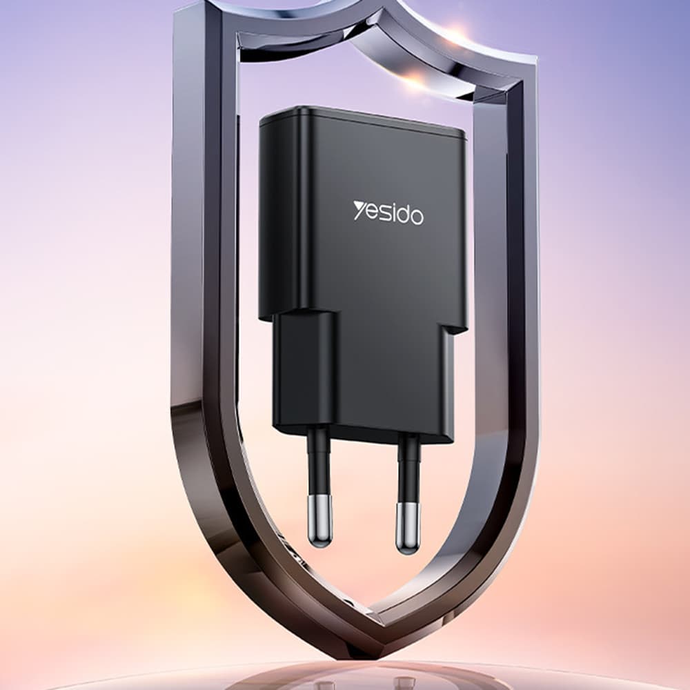 Yesido Wall Charger YC74 GaN Rychlonabíječka Ultra-Slim Smart Chip Type-C PD30W 5V/3A Černá - náhled 5