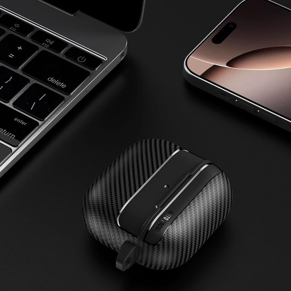 Techsuit CarbonFiber pro AirPods 4 černá - náhled 5