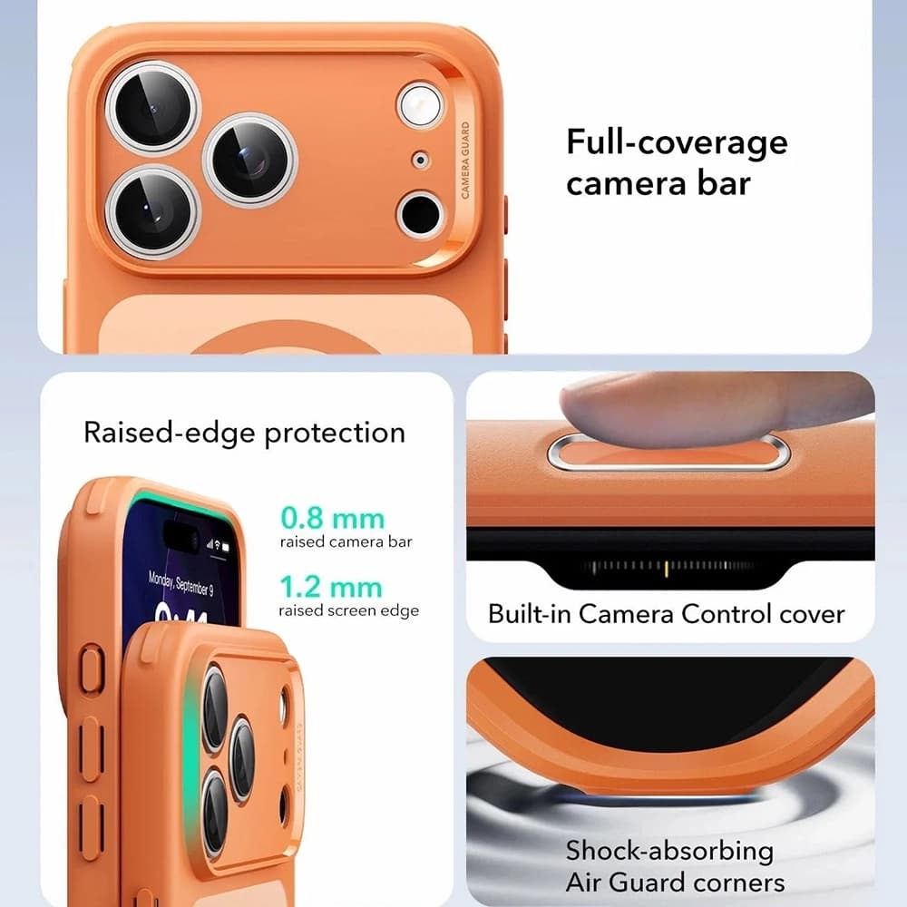 ESR Classic Hybrid HaloLock pro iPhone 17 Pro Max Frosted Orange - náhled 5