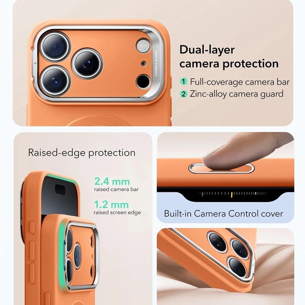 ESR - Cloud Soft HaloLock Kickstand - iPhone 17 Pro Max - oranžová - náhled 5
