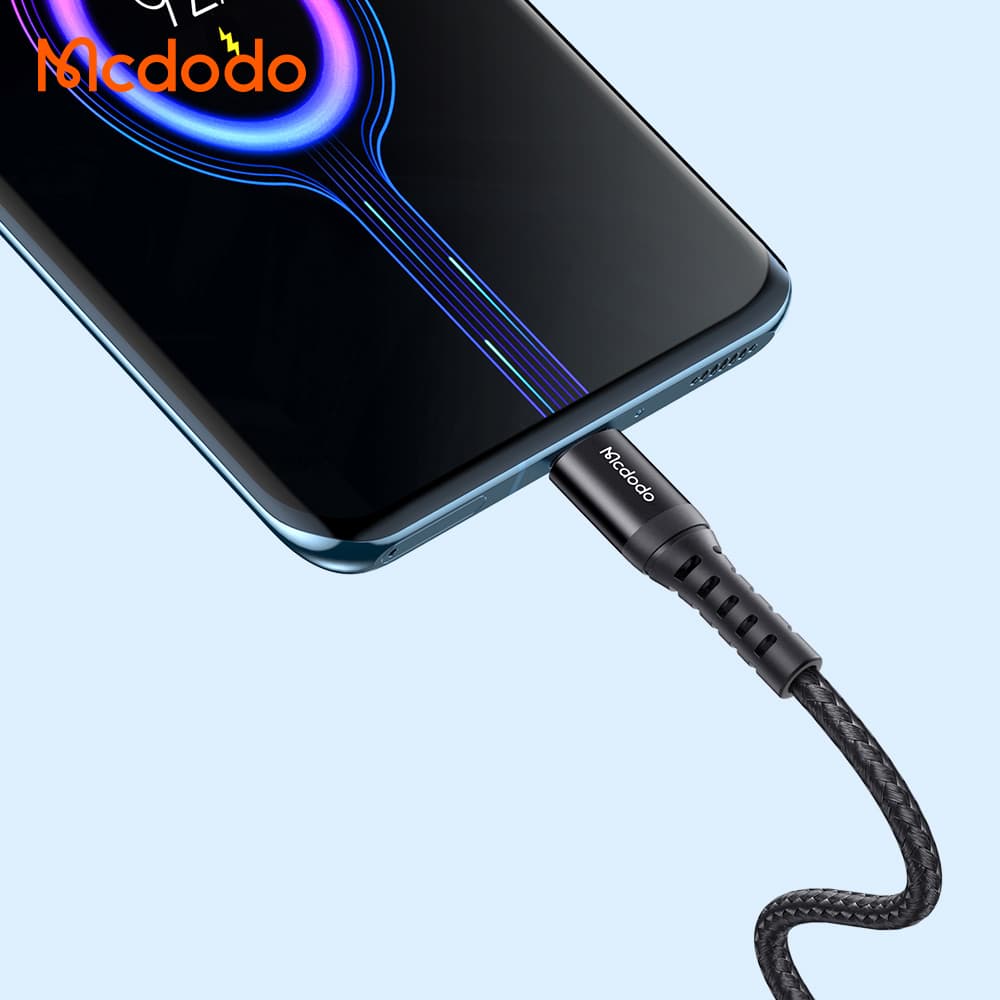Mcdodo – datový kabel (CA-2271) – USB na Type-C, nylonové opletení, hliníková slitina, podpora QC4.0/3.0, 1m – černý - náhled 5