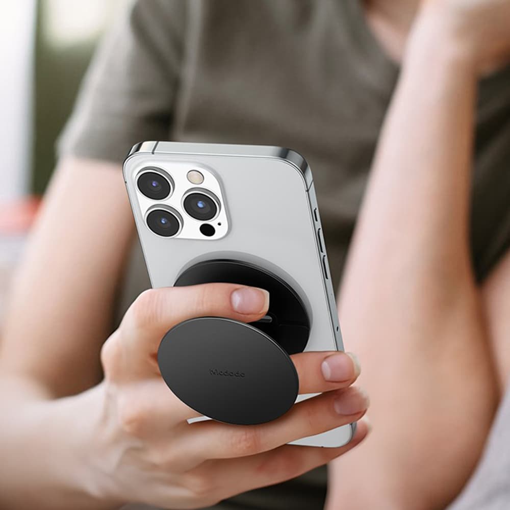 Mcdodo - skládací magnetický stojánek na telefon (MR-7910) - s víceúhlovou podporou, kožený - černý - náhled 5