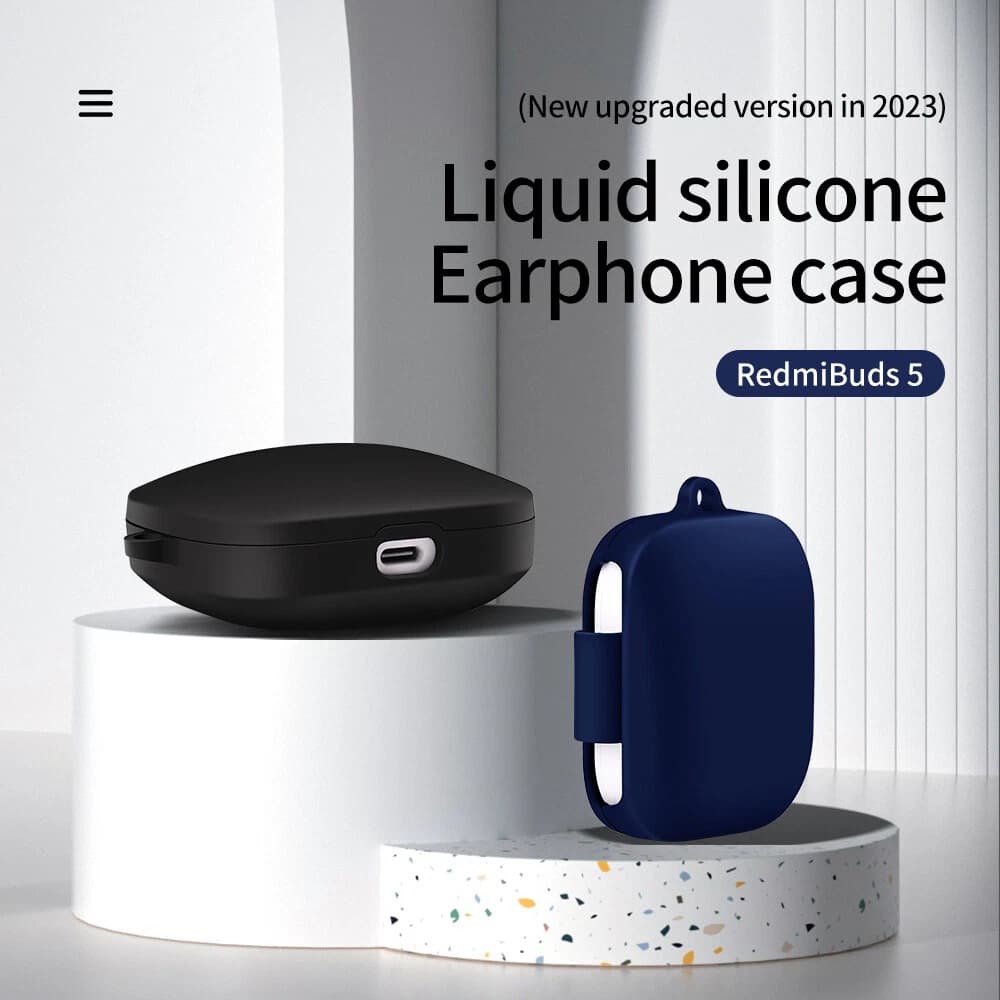 Techsuit - silikonové pouzdro - pro Xiaomi Redmi Buds 5, hladký ultratenký materiál - černé - náhled 5