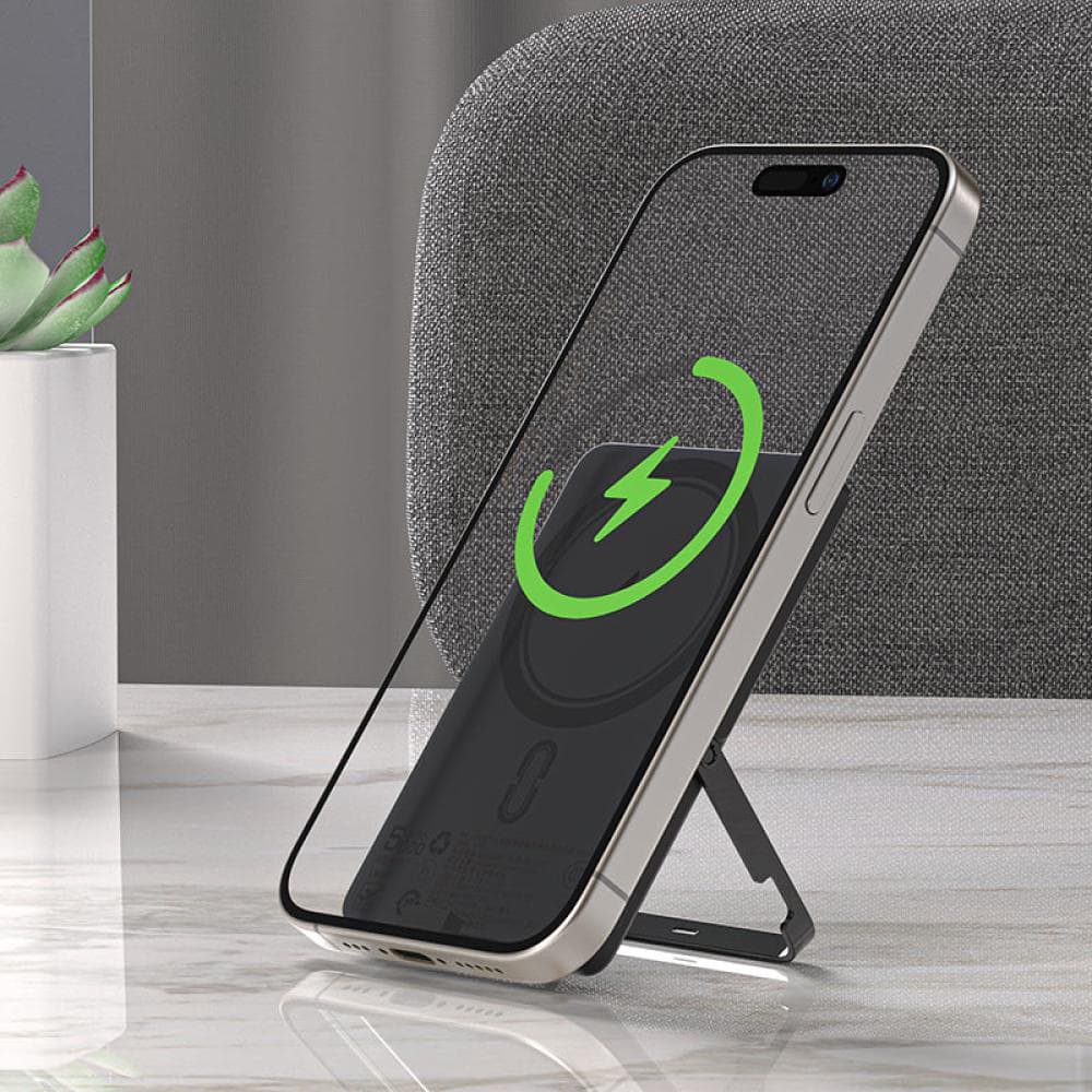 Acefast - magnetická bezdrátová powerbanka (M17-10000) - skládací stojánek, port USB-C, 10000mAh, 22.5W, LED indikátor - černá - náhled 5